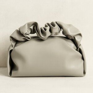 Soft Grey Scrunch Handle Makeup Bag – Brand New